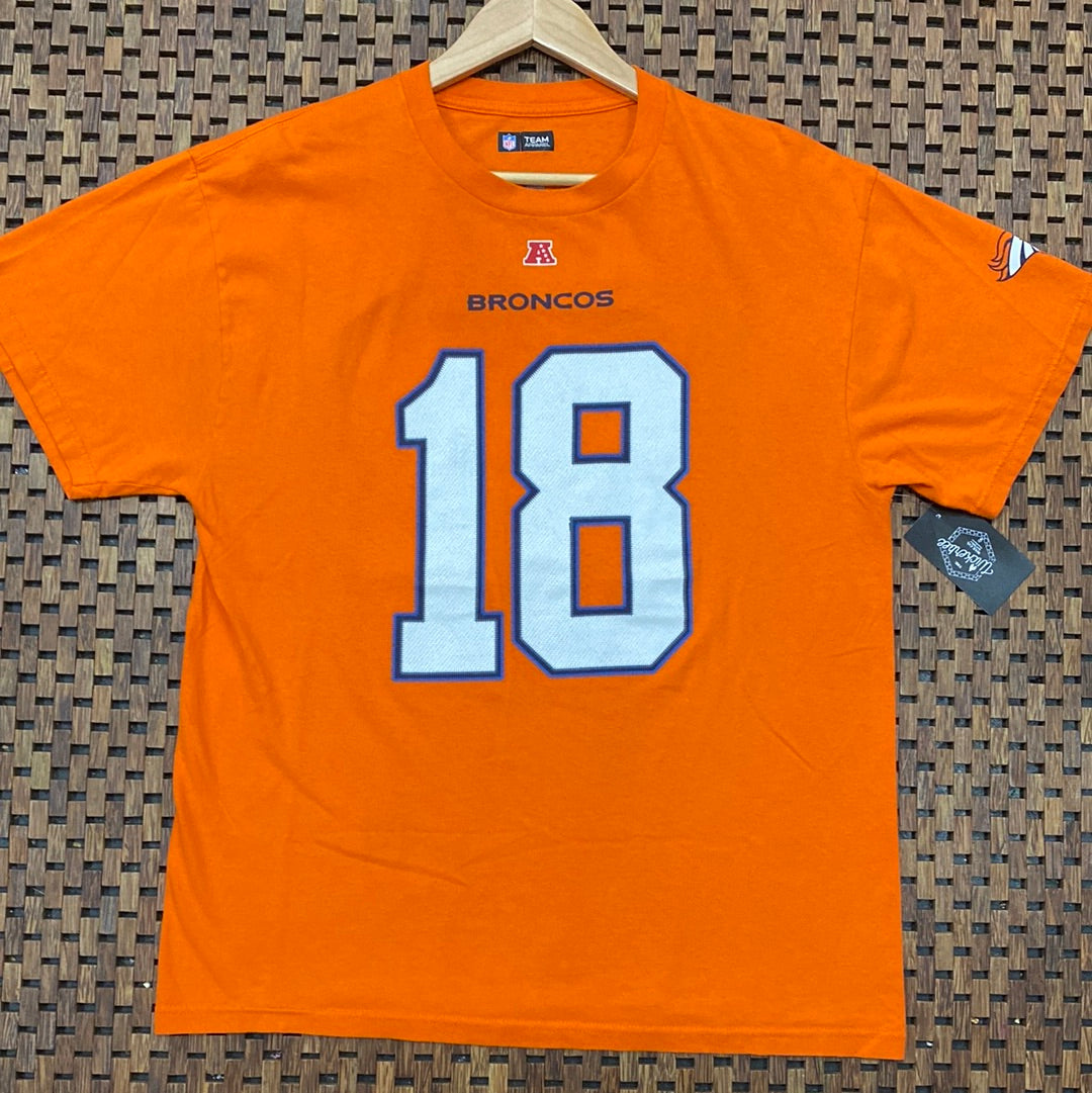 Denver Broncos #18 Manning Tee – The Wicker Bee