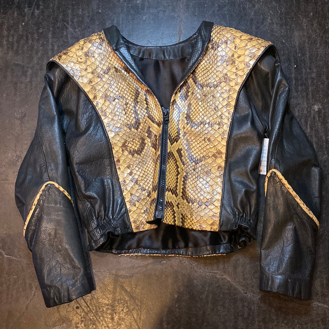 80’s Vintage Python and Leather Jacket