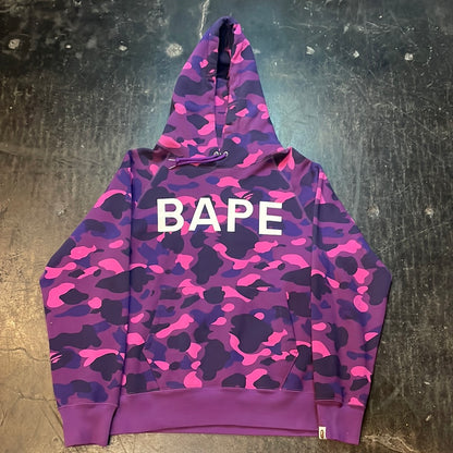 Bape Purple Camouflage Logo Hoodie