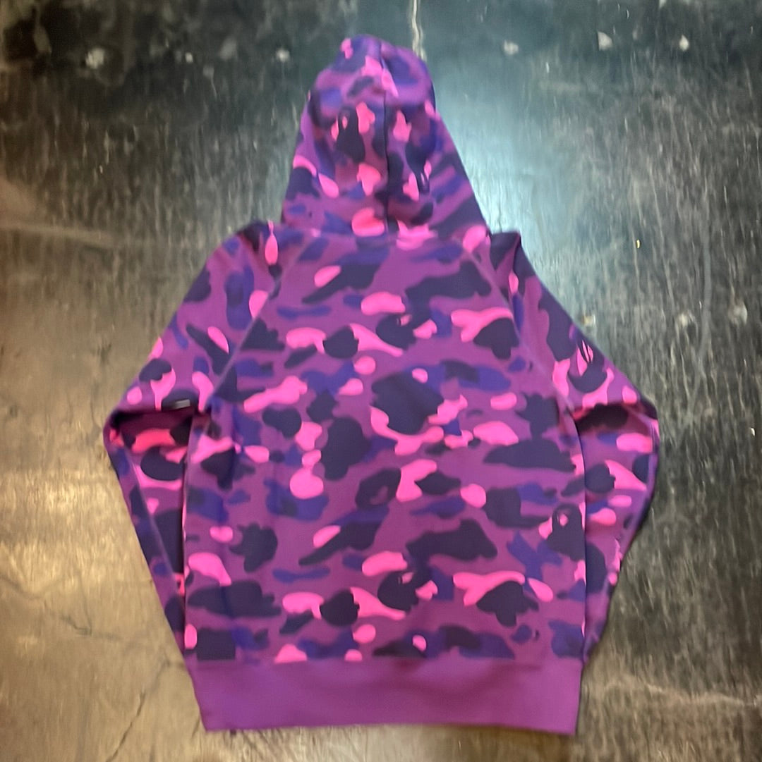 Bape Purple Camouflage Logo Hoodie