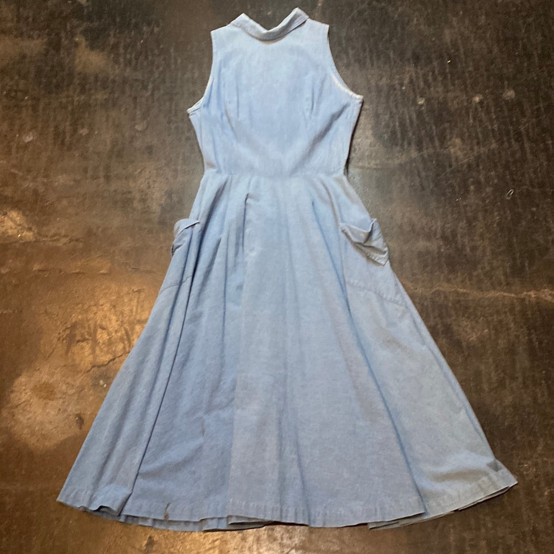 Vintage Hand Sewn Denim Dress