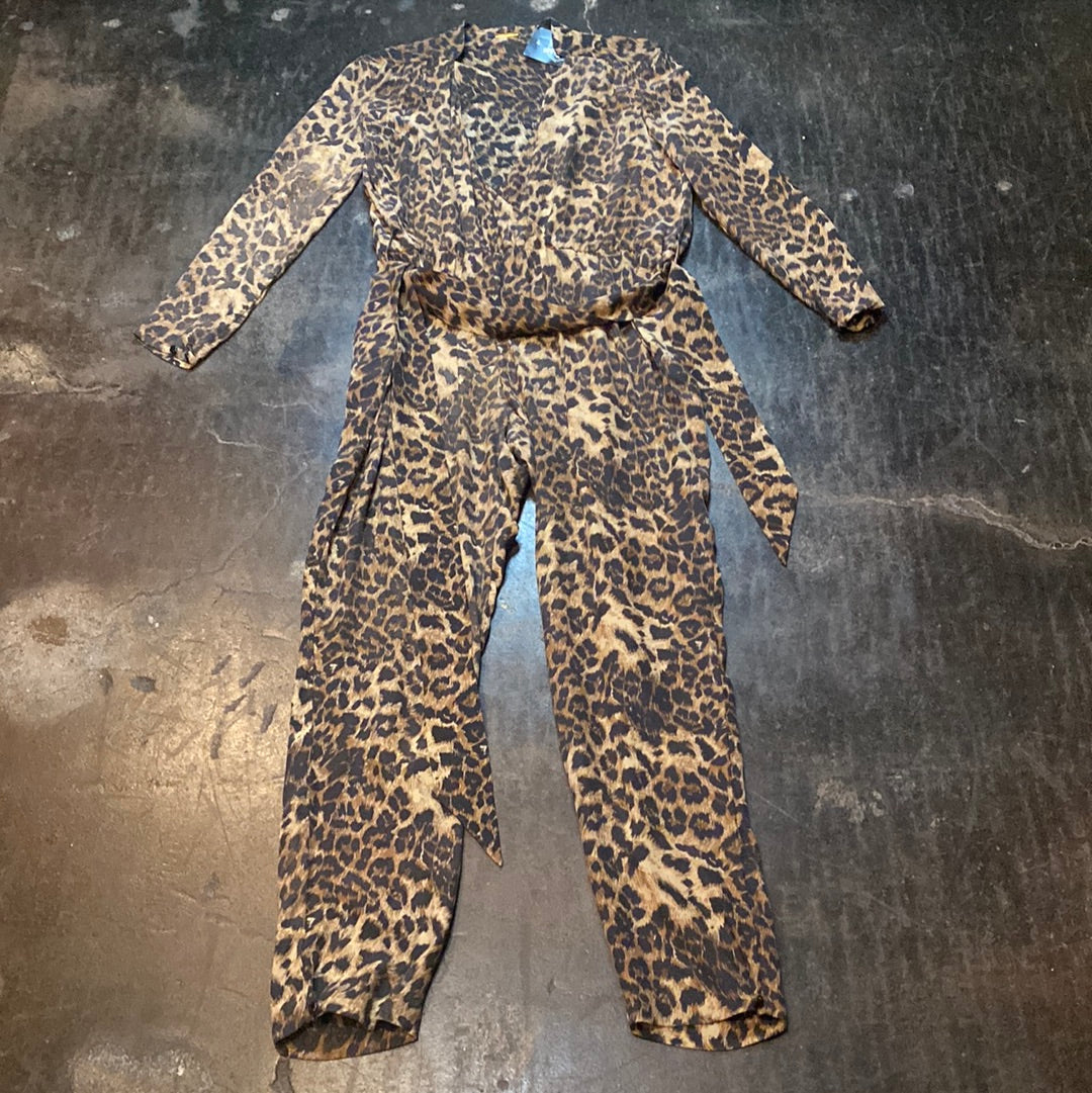 Rebecca Minkoff Cheetah Long Sleeve Jump Suit