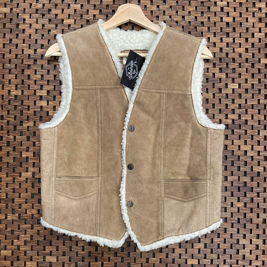 Vintage Suede Sherpa Lined Vest