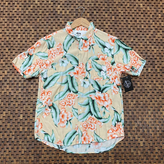 Stussy Floral Button Up Collared Shirt
