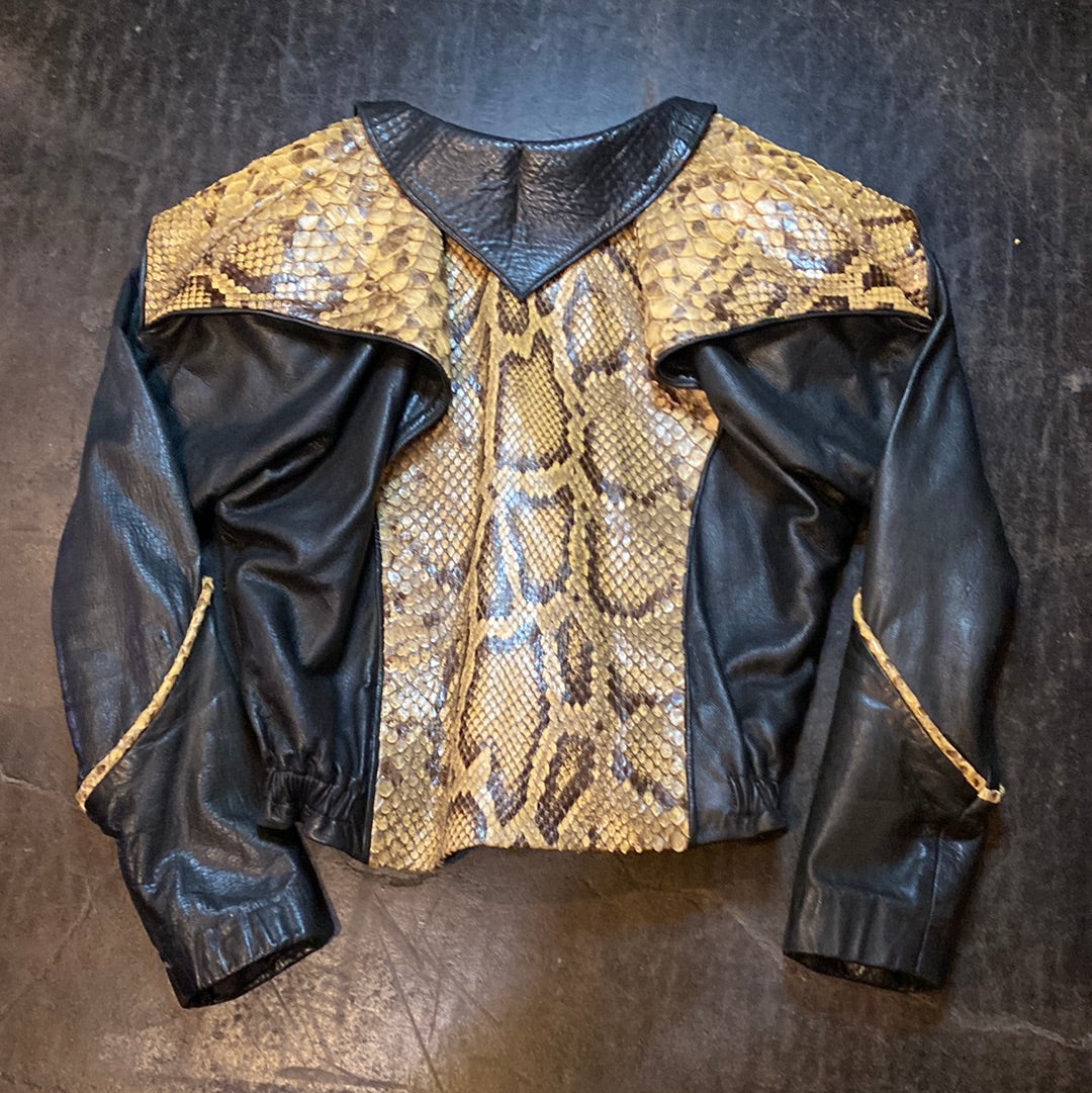 80’s Vintage Python and Leather Jacket